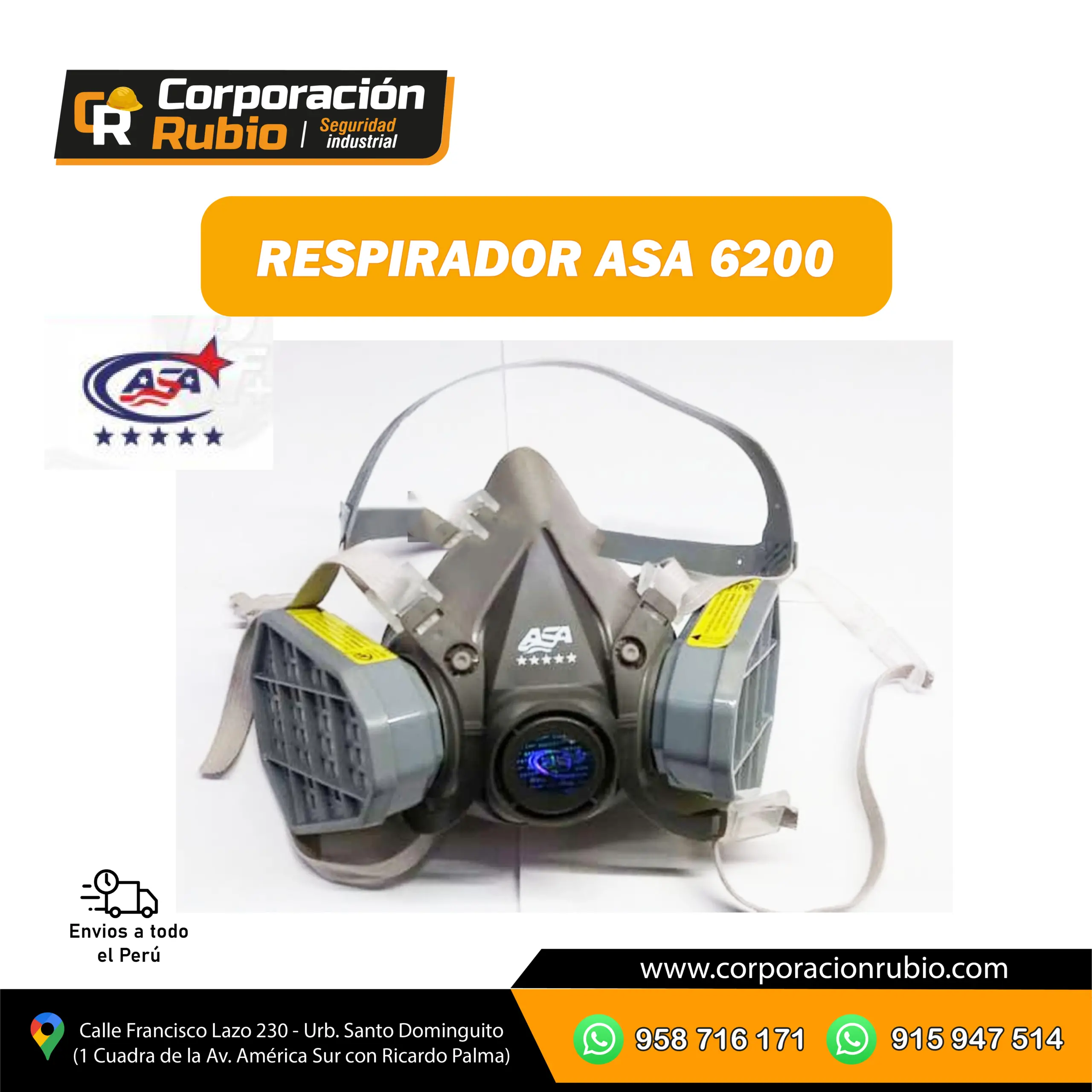 RESPIRADOR ASA 6200