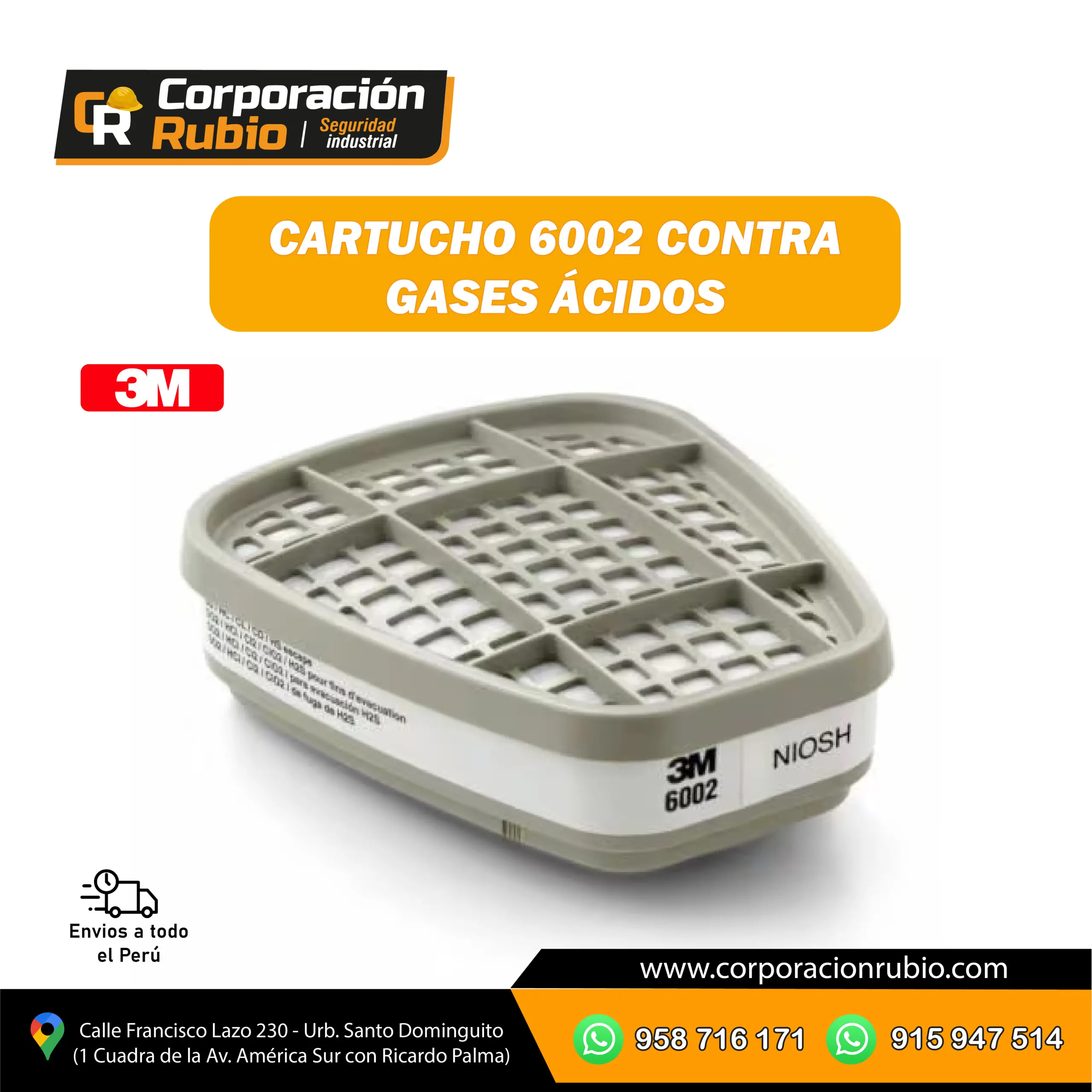 CARTUCHO 6002 CONTRA GASES ÁCIDOS