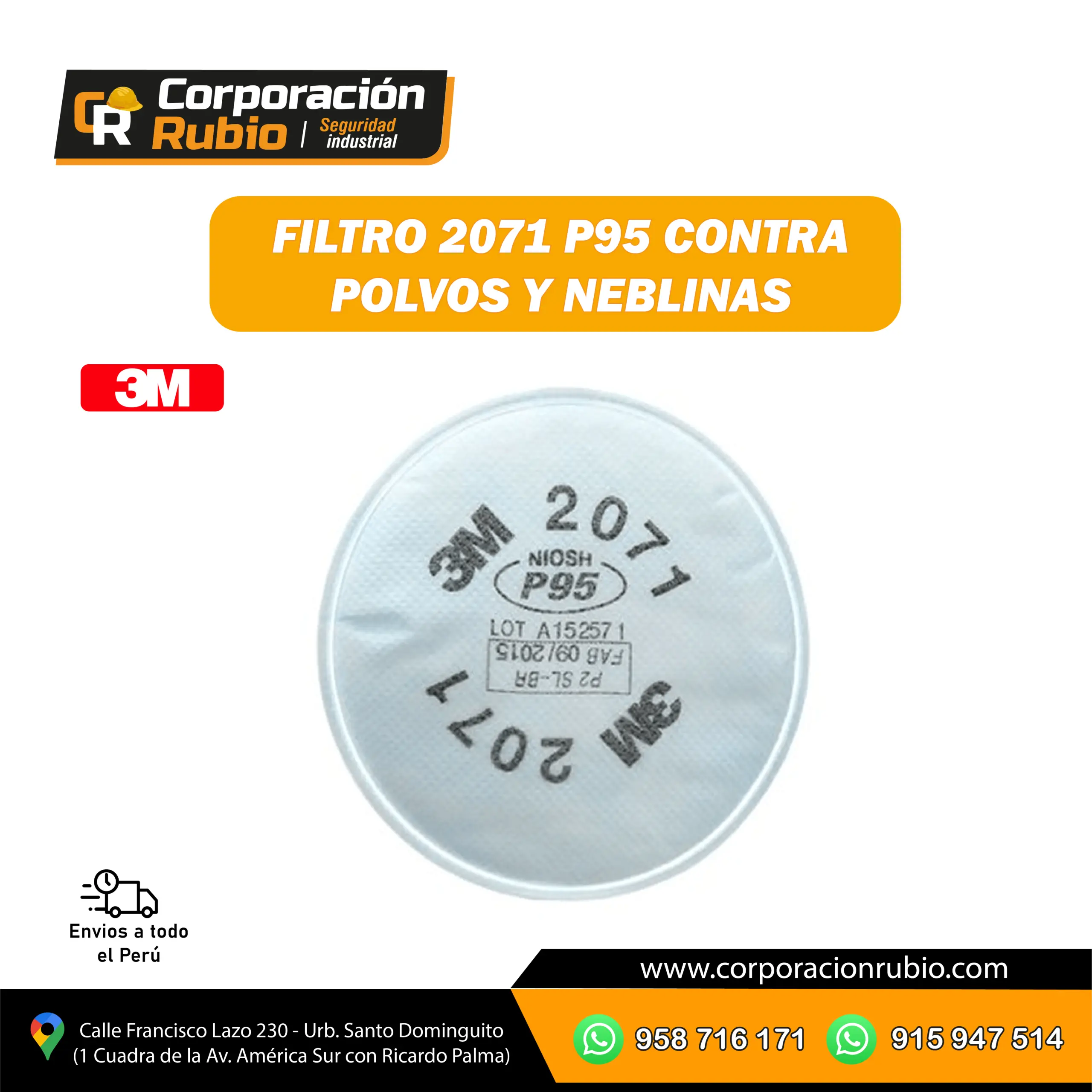 FILTRO 2071 P95 CONTRA POLVOS Y NEBLINAS