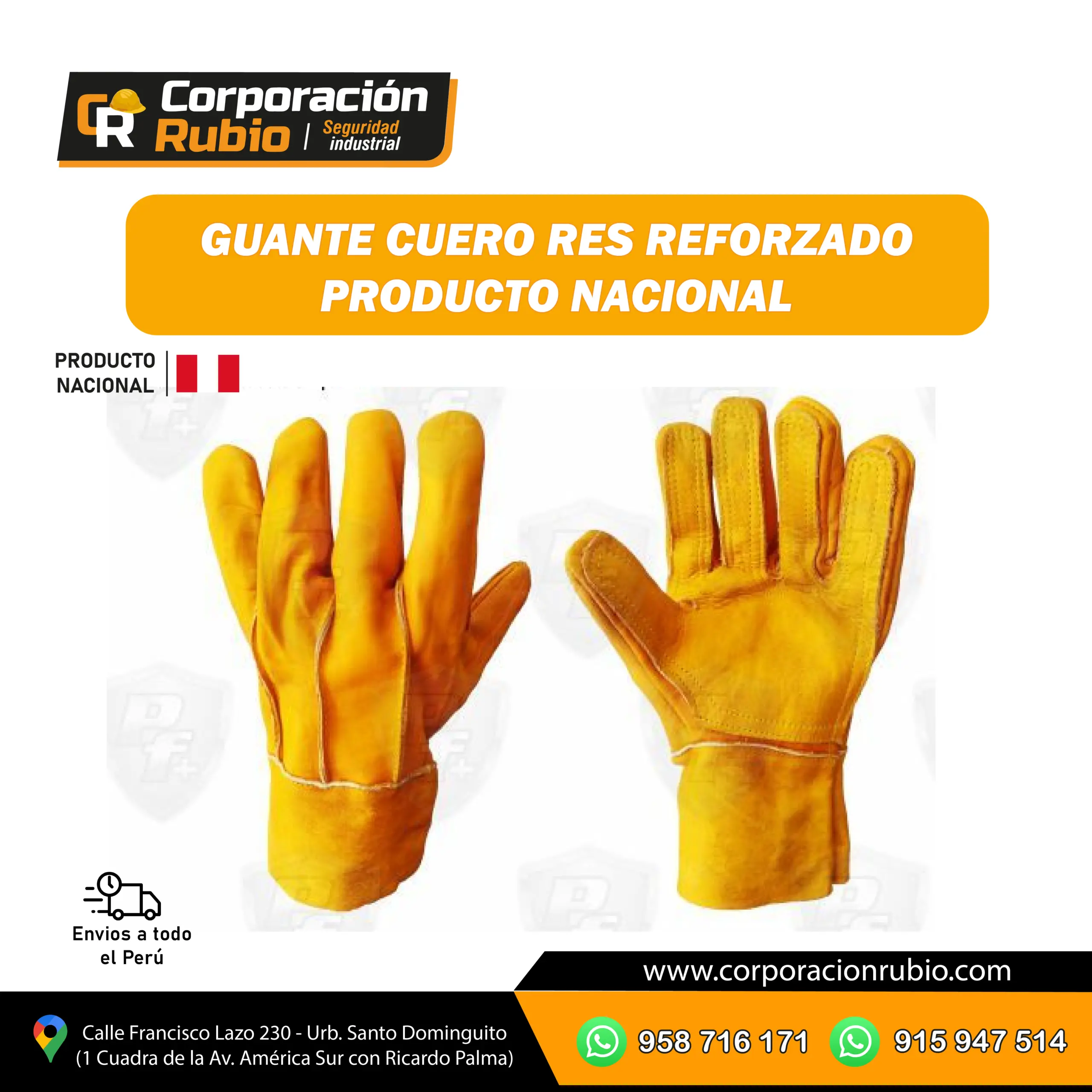 GUANTE CUERO RES REFORZADO - PRODUCTO NACIONAL